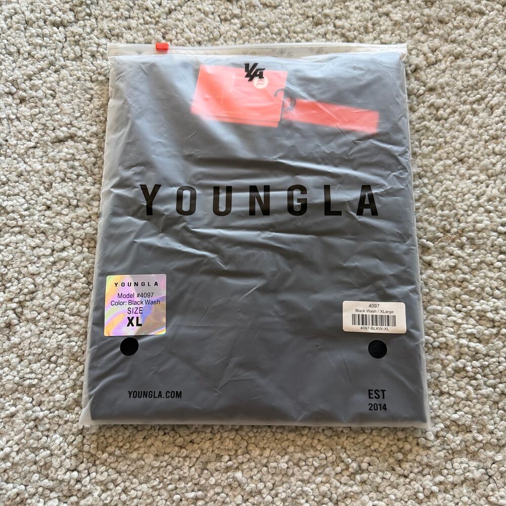 Men's YoungLA4097 - Cropped Tailored Tees 4097 XL, NWT, BlackWash(SoldOut) - Picture 6 of 7